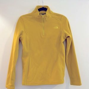 North Face - yellow, half zip! Worn a few times, washed once. Perfect condition.